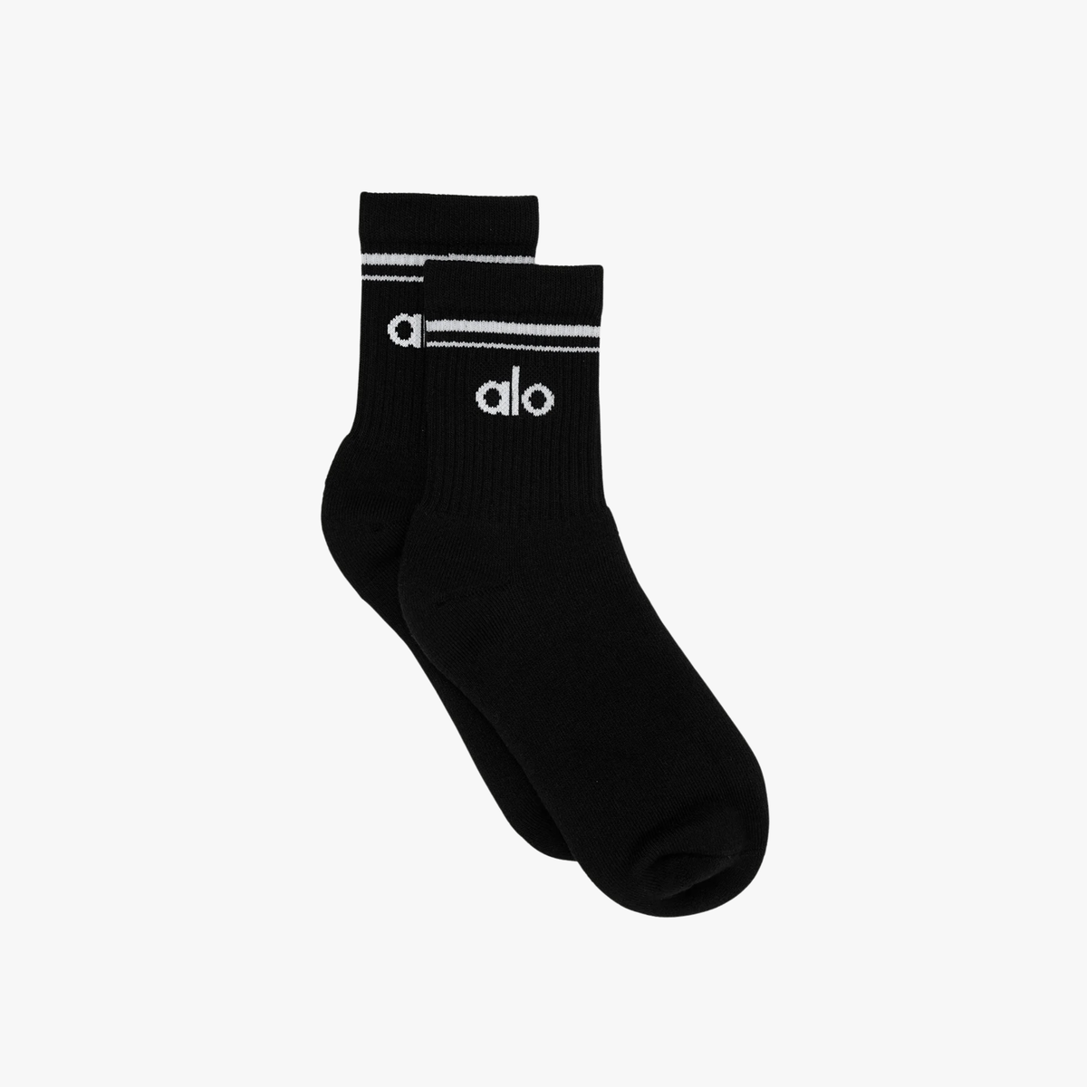 Alo Yoga Unisex Half-Crew Throwback Sock Black